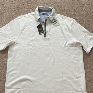 TASSO ELBA White Polo Shirt with Gray Accents